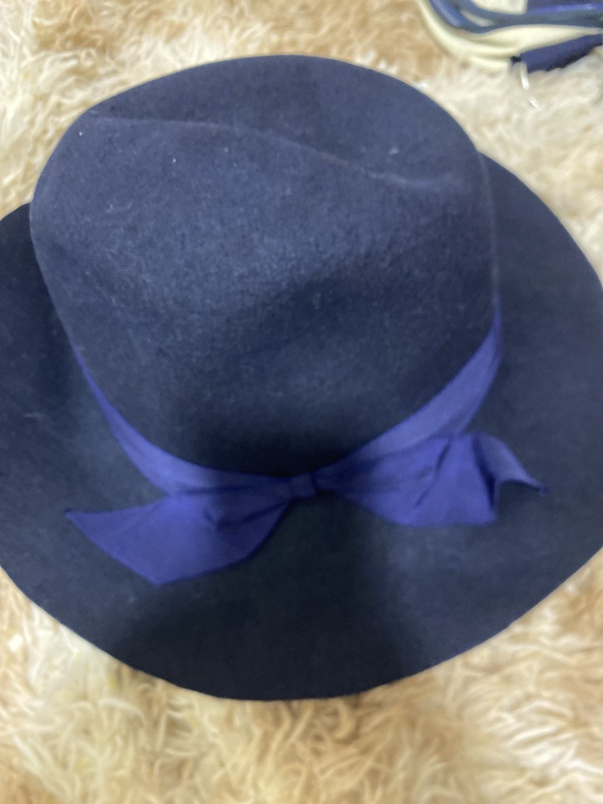 Japanese Brand Barairo no Boushi Navy Felt Fedora – Made in Japan Size ONE SIZE - 1 Thumbnail