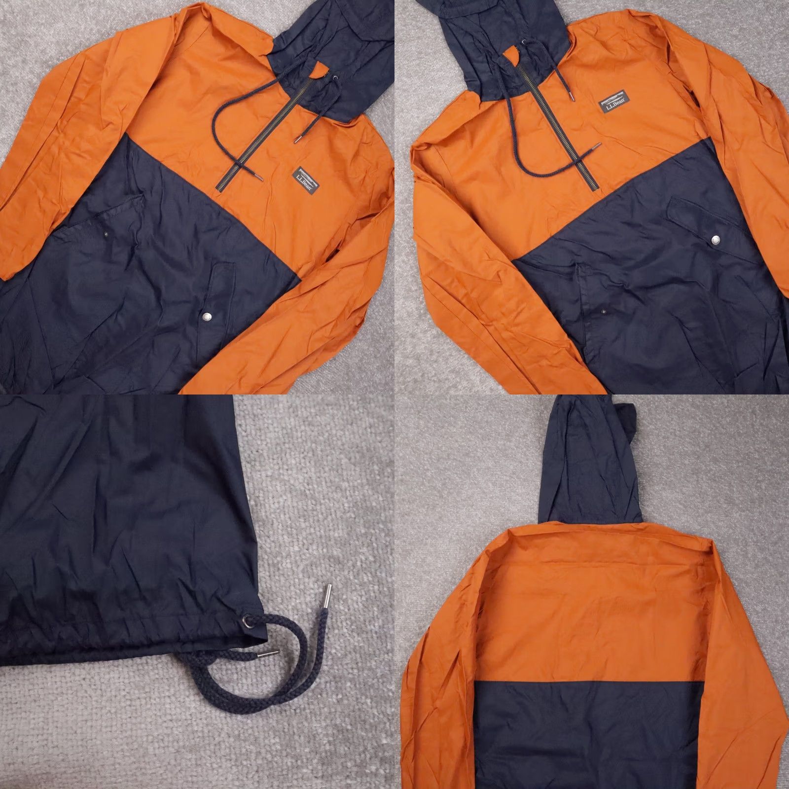 Vintage L.L.Bean Mountain Classic Anorak Orange Blue XS Hooded Nylon Jacket Long Sleeve Mens Size US XS / EU 42 / 0 - 8 Thumbnail