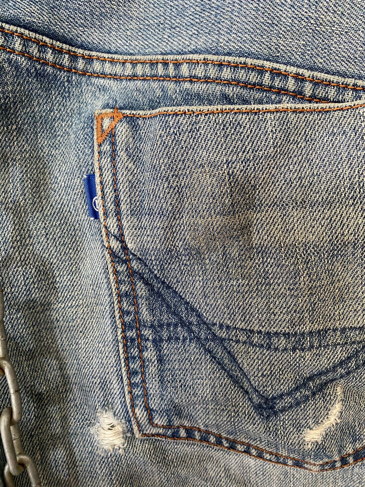Lad Musician 2000s Nonactive Distressed Dirty Whisker selvedge denim Size US 31 - 20 Thumbnail