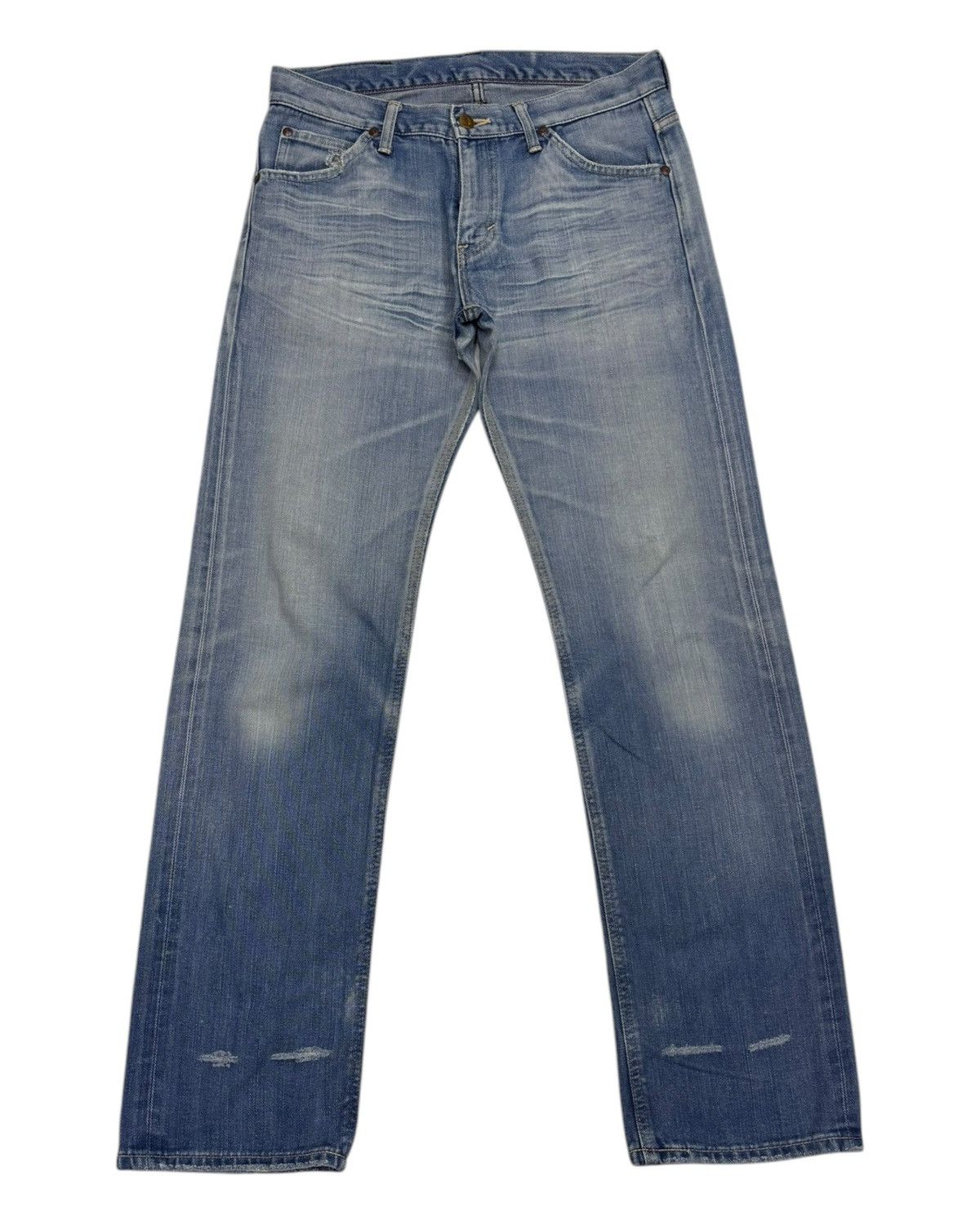 Lee 🔥VINTAGE LADY LEE RIDERS SELVEDGE JEANS DISTRESSED DENIM Size 32" / US 10 / IT 46 - 3 Thumbnail
