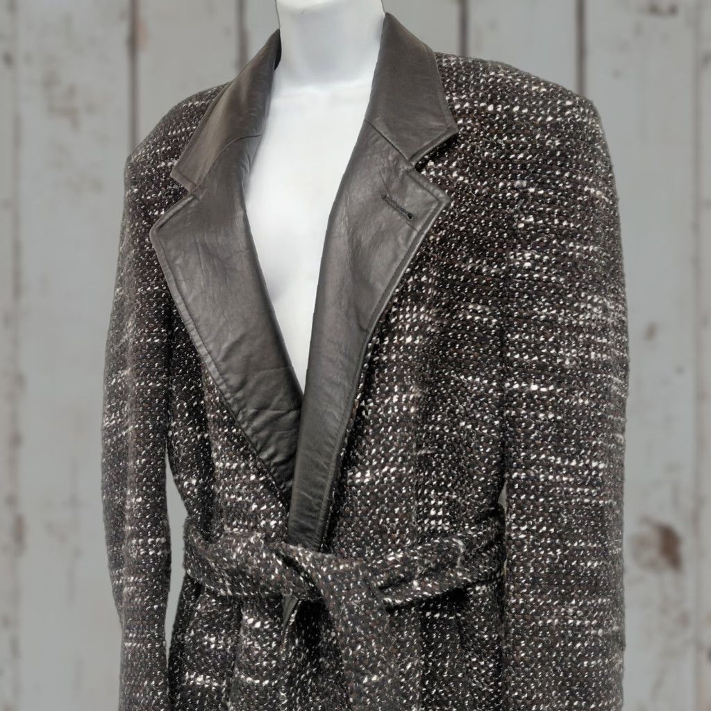 Ben Sherman VINTAGE Bermans Coat Women's Size Small Black Long Winter Trench Leather Collar Size S / US 4 / IT 40 - 1 Thumbnail