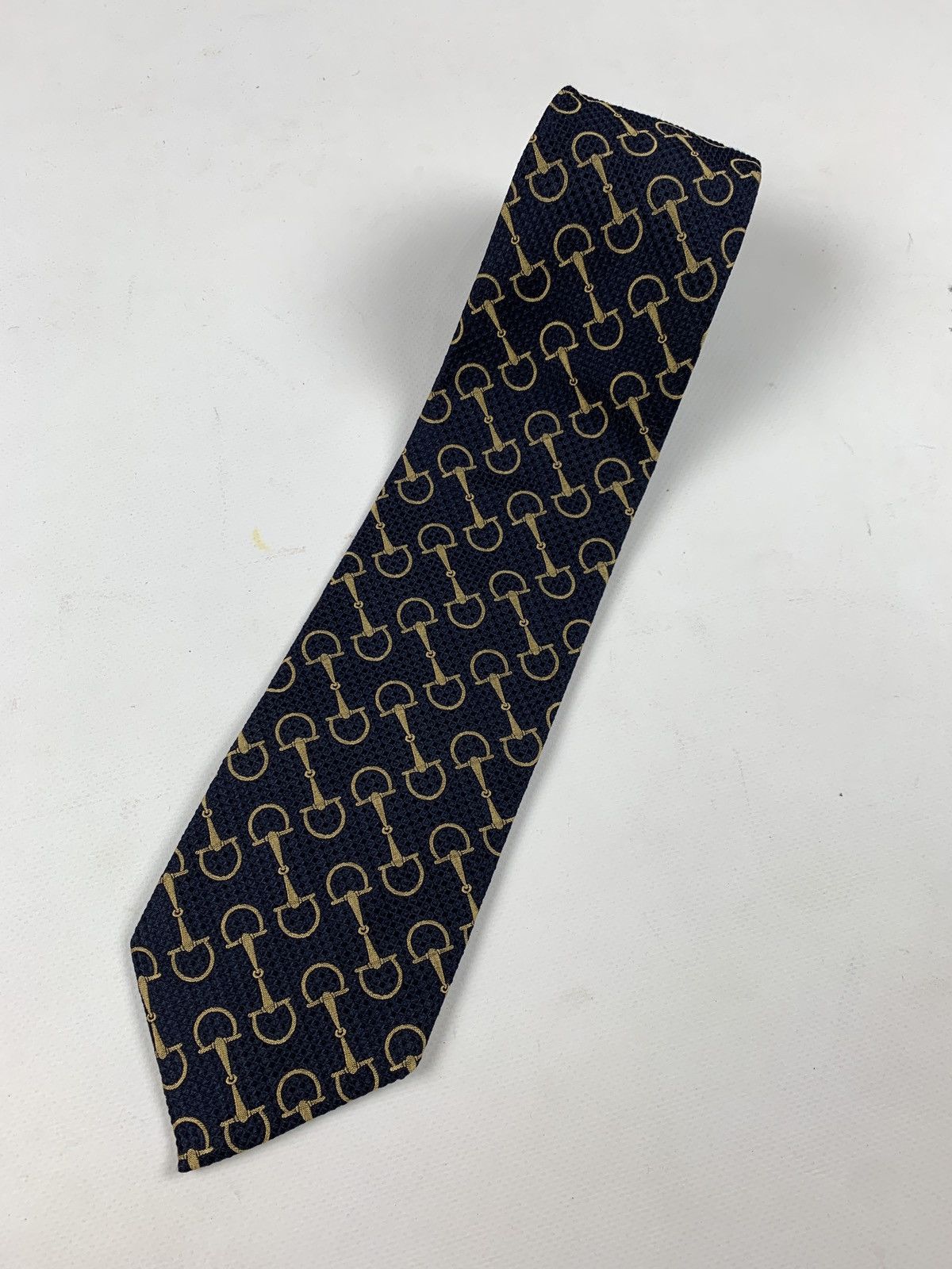 Gucci Vintage Gucci Silk Navy Blue Tie Size ONE SIZE - 5 Thumbnail