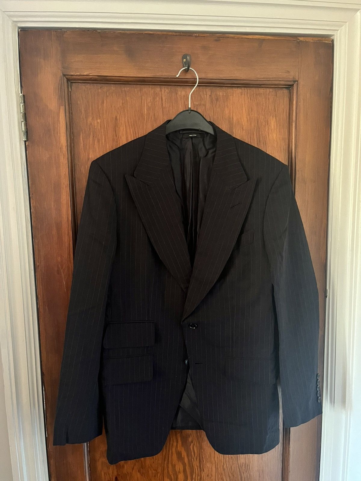 Tom Ford Tom Ford black wool pinstripe blazer uk 40 it 50 Size 40R - 1 Thumbnail