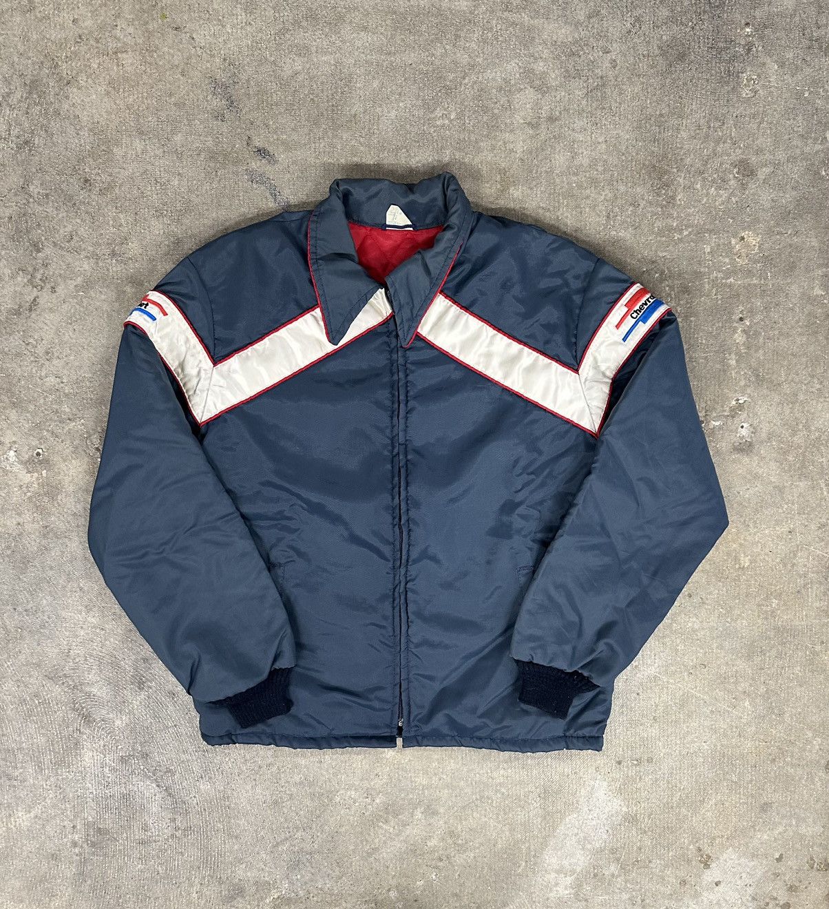 Vintage Vintage 80s Chevrolet Zip Up Quilted Bomber Jacket Size US M / EU 48-50 / 2 - 1 Thumbnail