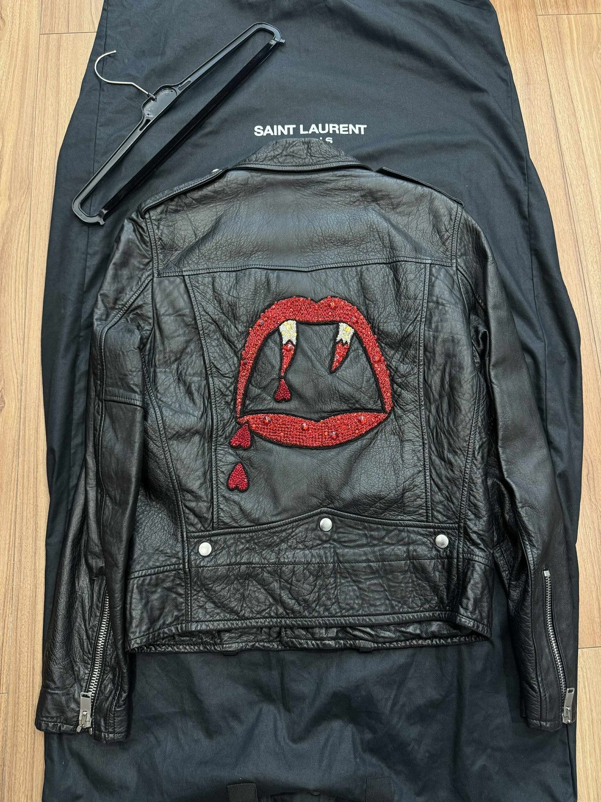 Saint Laurent Blood Luster Leather Jacket | Grailed