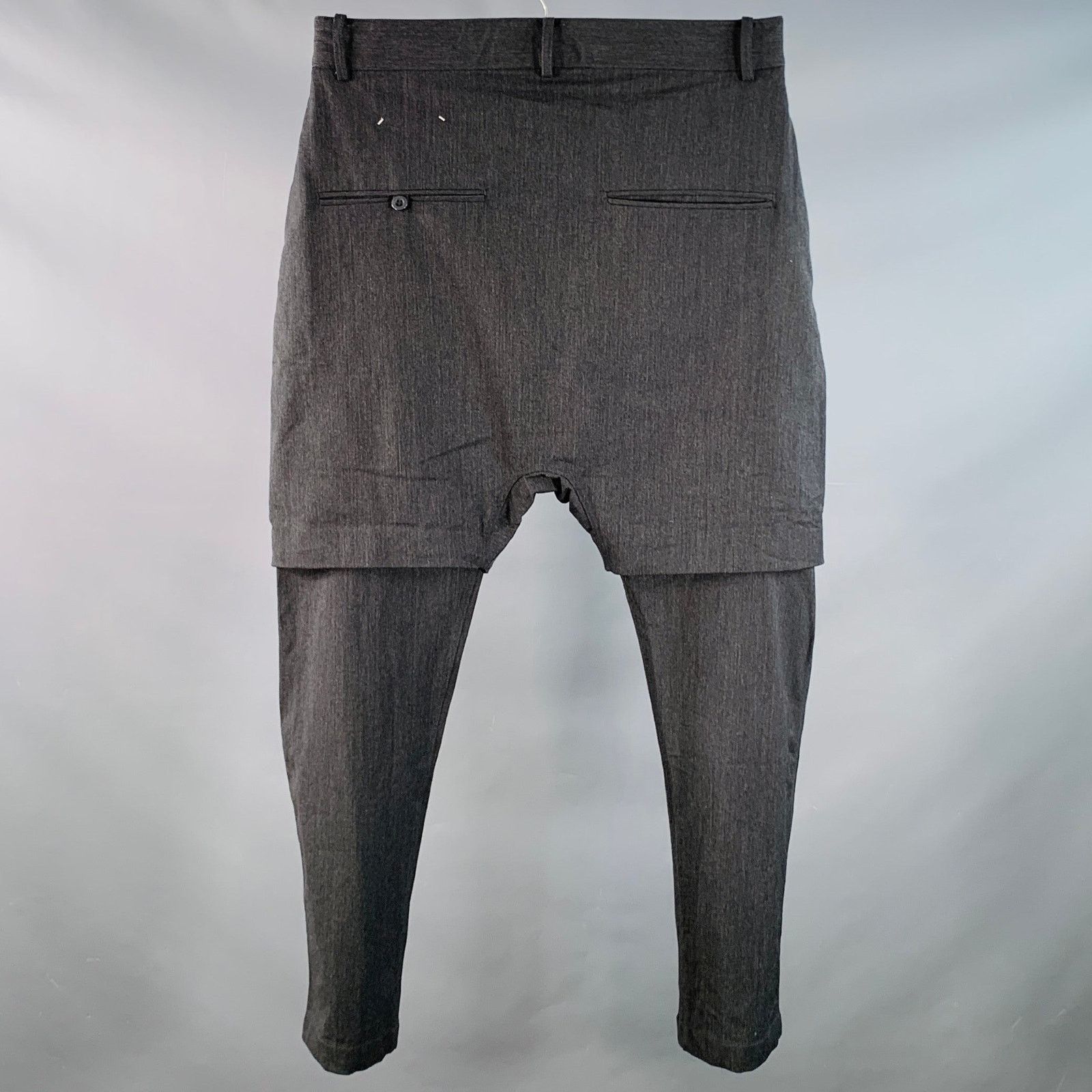 Chapter CH Charcoal Grey Wool Twill Layered Button Fly Casual Pants Size US 32 / EU 48 - 3 Thumbnail