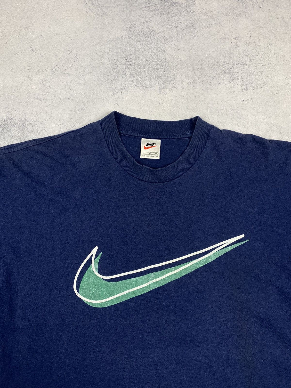 Nike Vintage 90s Nike Swoosh Big Logo Retro T Shirt Blue Size XL Size US XL / EU 56 / 4 - 5 Thumbnail
