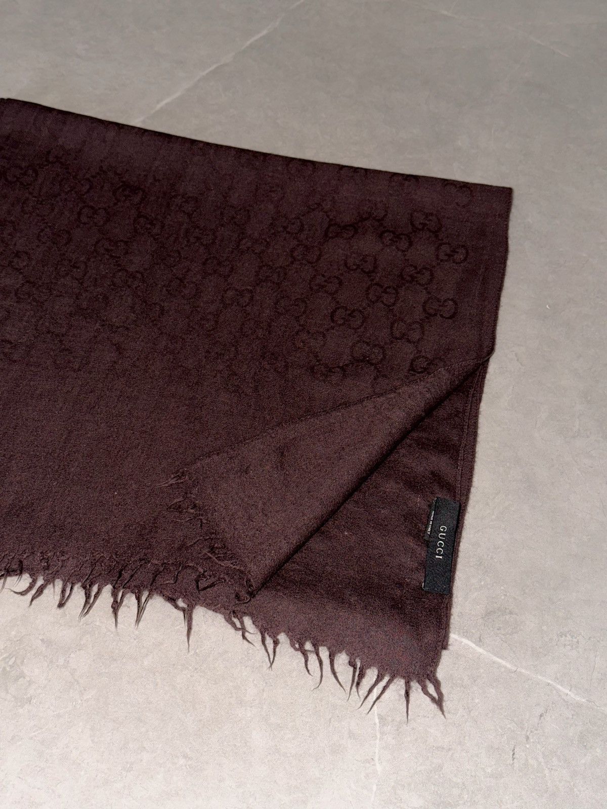 Gucci GUCCI Tom Ford FW2002 GG Monogram Wool Scarf Demna Nettspend Size ONE SIZE - 3 Thumbnail