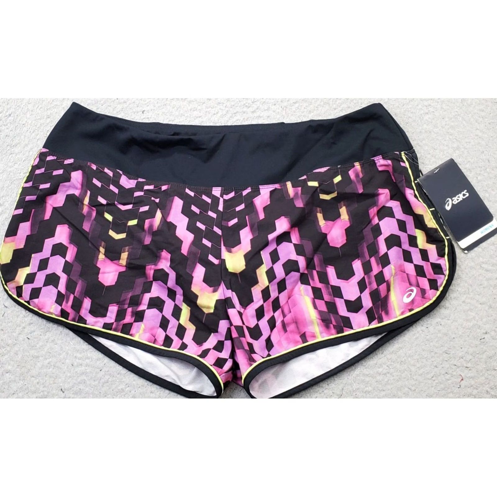 Asics ASICS Every Sport Shorts Women XL Multi Patterned Athletic Stretch Pull On Shirt Size 40" / US 18 - 2 Thumbnail