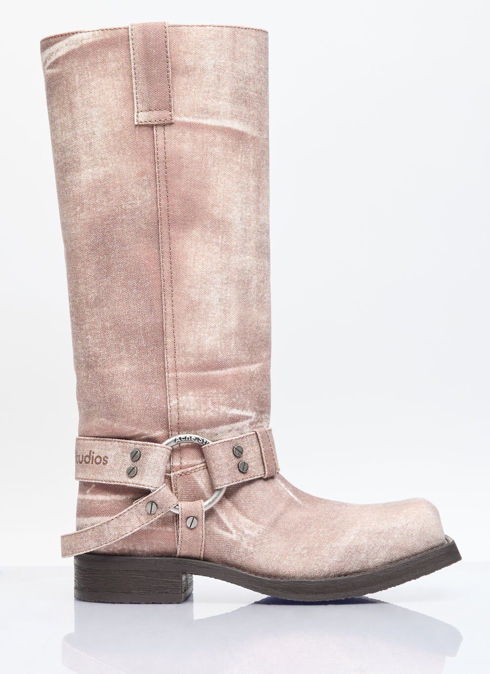 image of Acne Studios Pull-On Denim Boots in Brown, Women's (Size 8)
