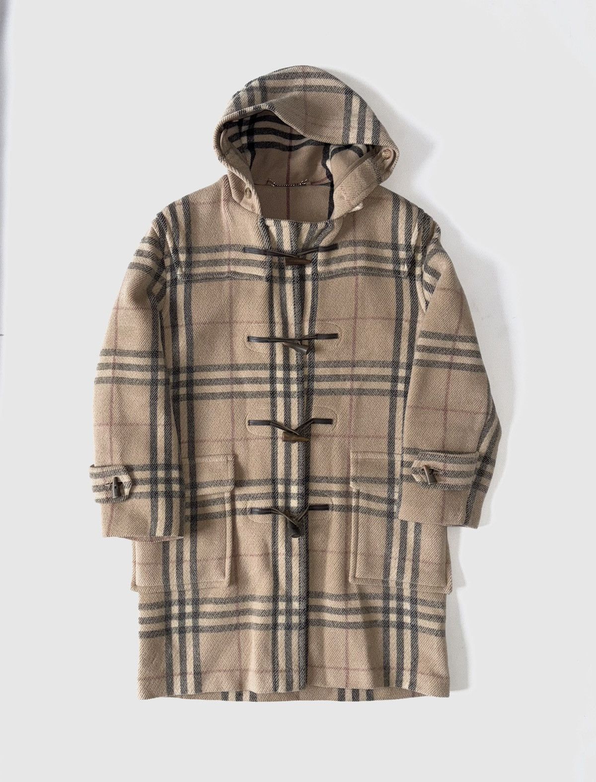 Vintage Burberry Novacheck Duffle Wool Coat Outerwear