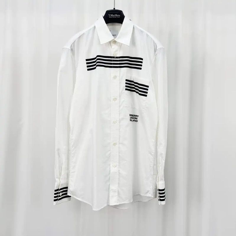 Burberry Burberry Long Sleeve Cotton Striped Shirt Size US M / EU 48-50 / 2 - 1 Thumbnail
