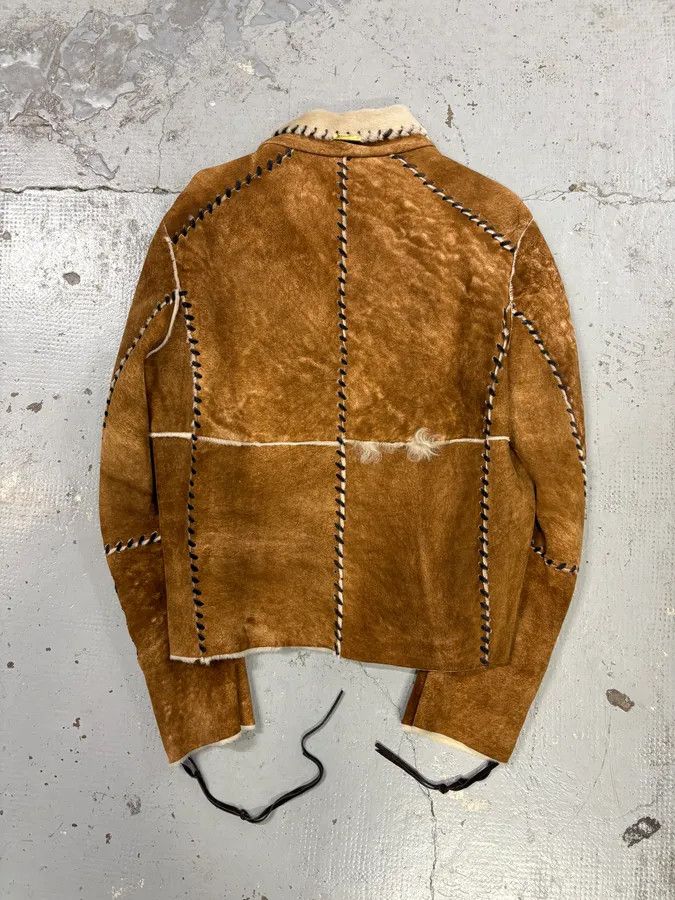 Roberto Cavalli 2000s Roberto Cavalli Brown Shearling Asymmetrical Leather Jacket Size US M / EU 48-50 / 2 - 5 Thumbnail
