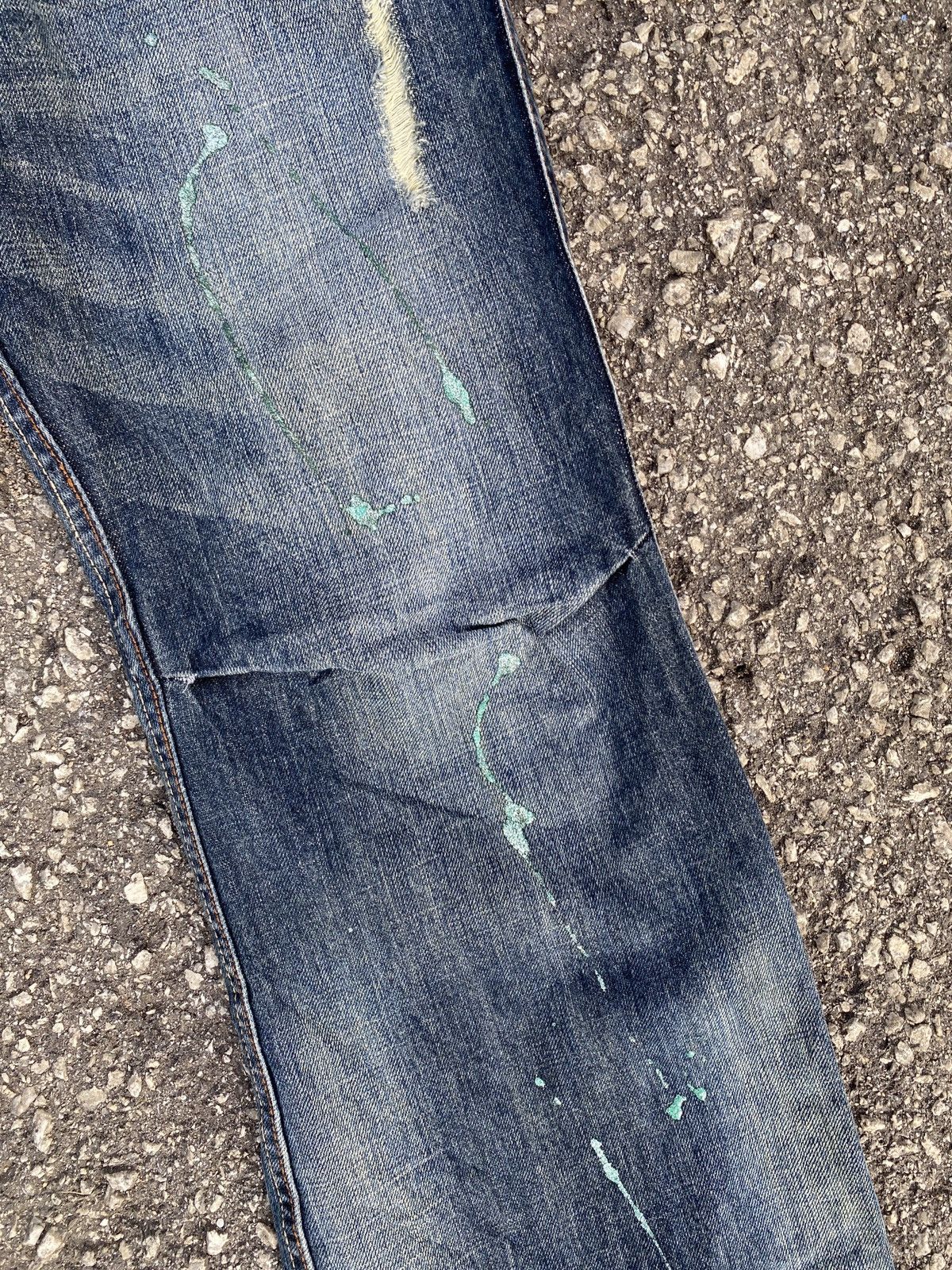 If Six Was Nine × Japanese Brand Flared Root Three Style Distressed Splatter Design Denim Size US 34 / EU 50 - 9 Thumbnail