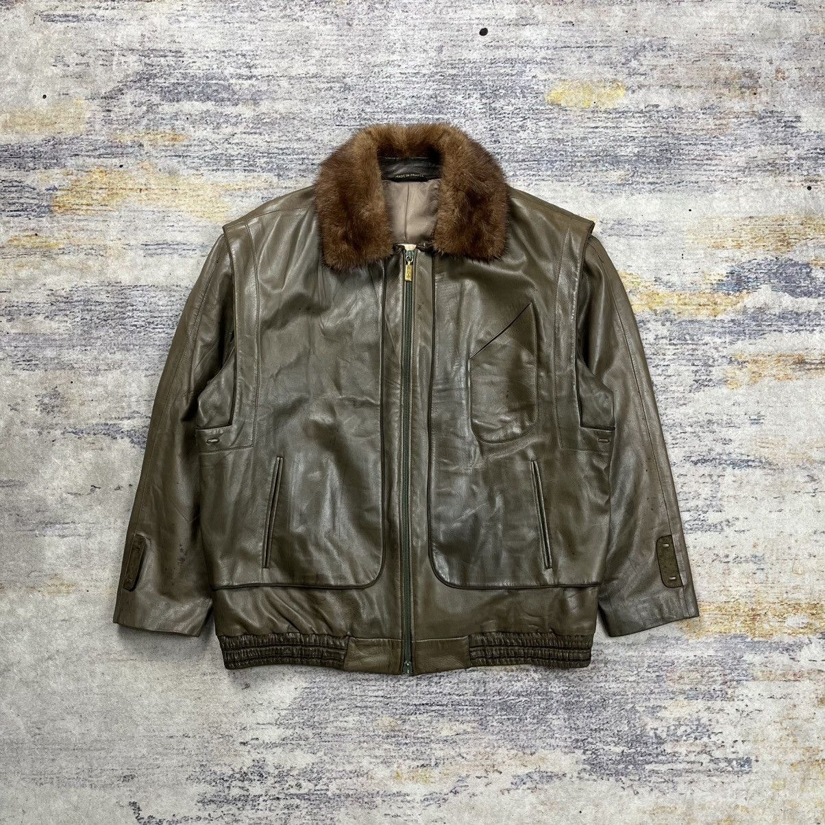 Zilli Vintage 90s Zilli philippe leather Jacket fur collar Size US M / EU 48-50 / 2 - 1 Thumbnail