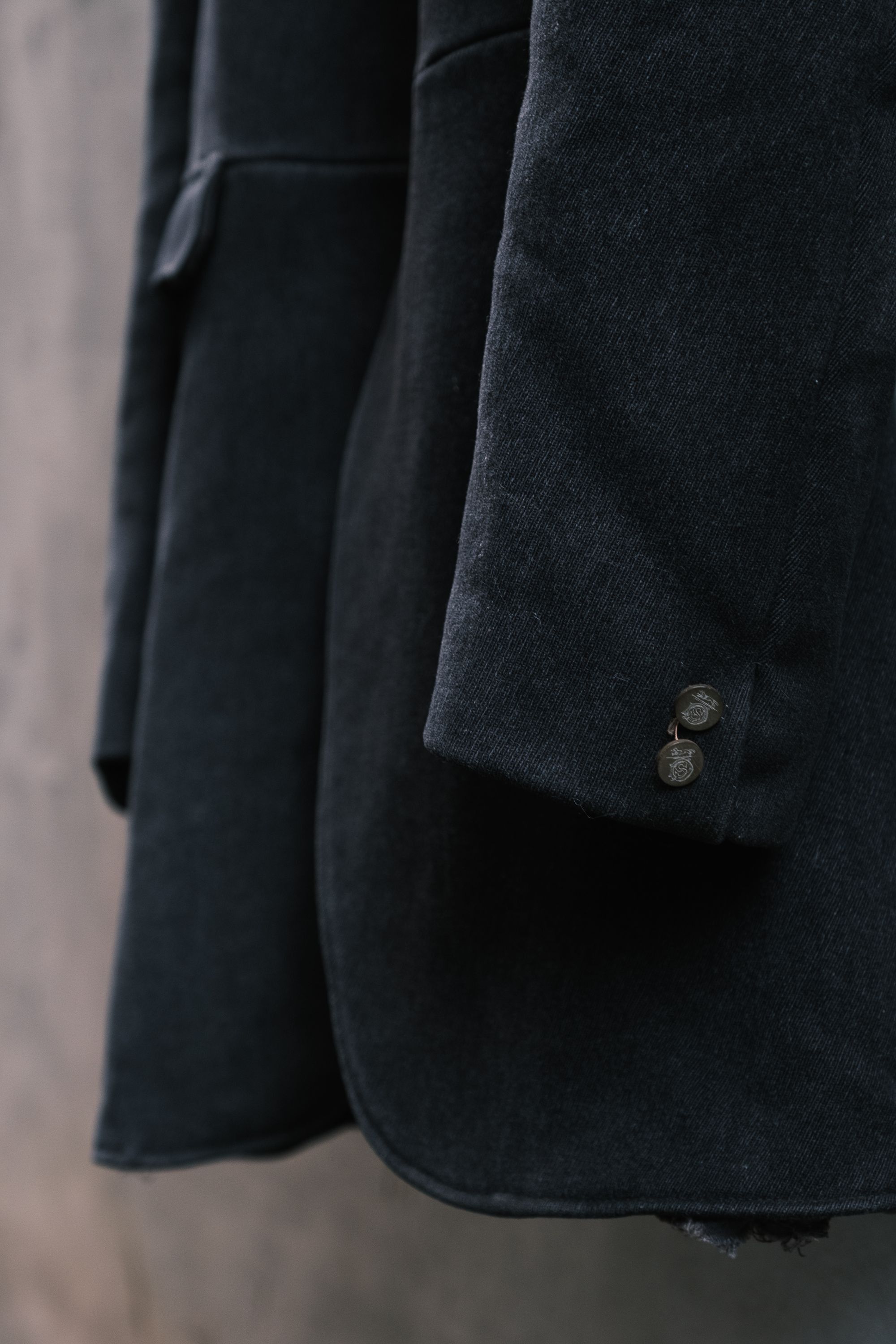 Vintage Vintage Caldene Gents Black Sack Coat Pure New Wool Size 48R - 4 Thumbnail