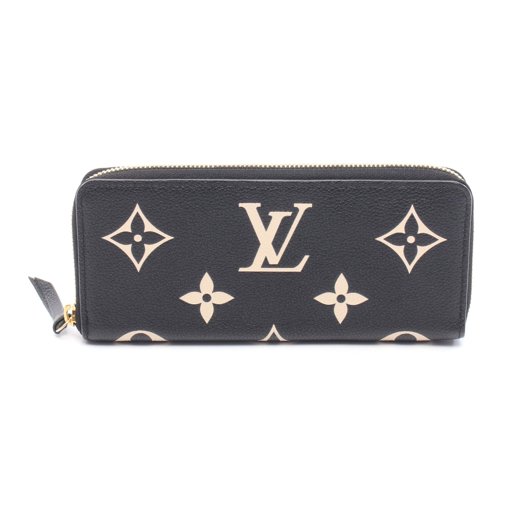 Louis Vuitton Louis Vuitton Portefeuil Clemence Monogram Empreinte Round Zipper Long Wallet Leather Black Ivory Size ONE SIZE - 1 Thumbnail