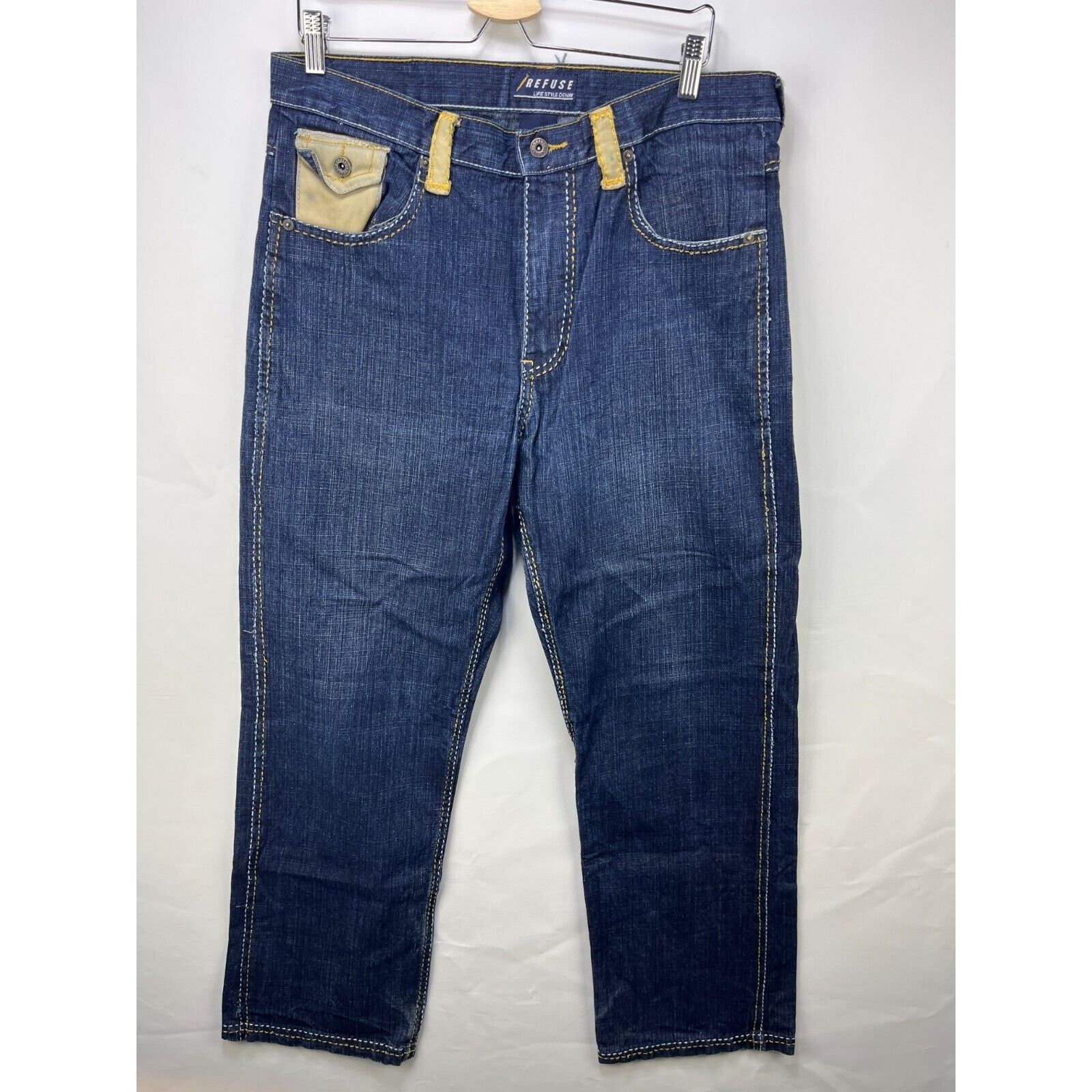 Vintage Vintage Y2K Refuse Baggy Dragon Embroidered 34 x 32 Denim Size US 34 / EU 50 - 7 Thumbnail