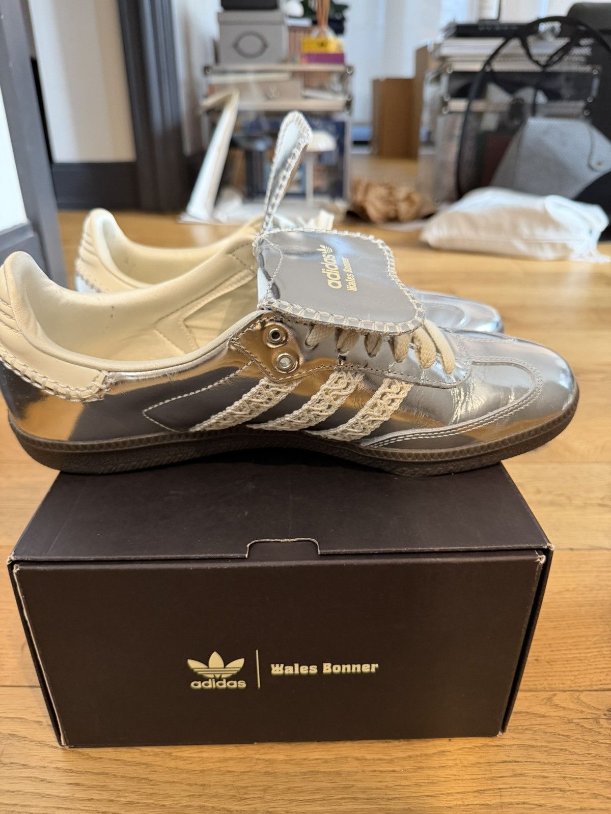 adidas gazelle silver green womens Adidas Samba x Wales Bonner Silver – Ar Store main image 0