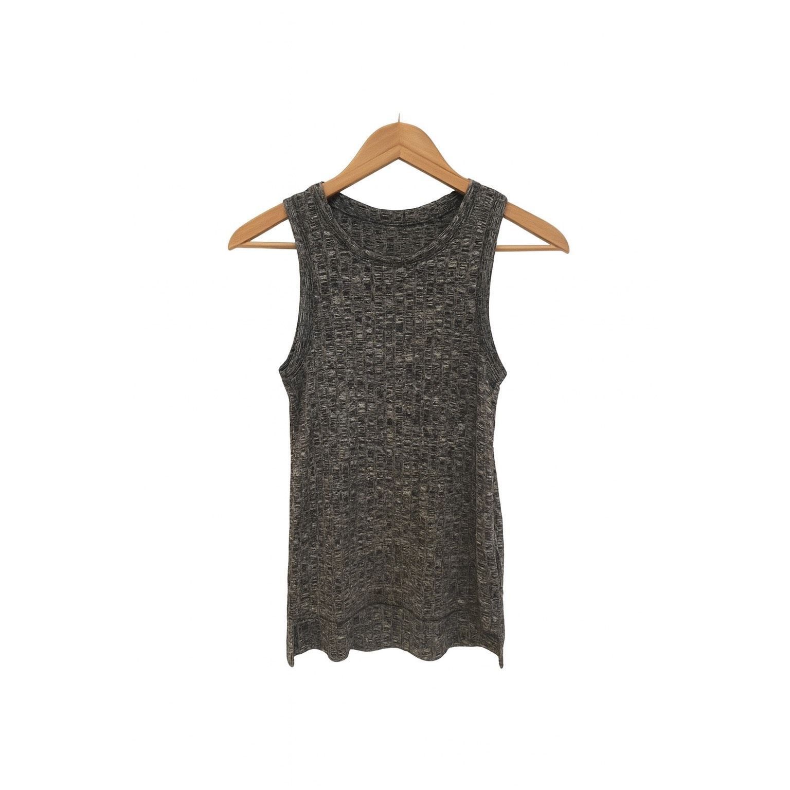 Banana Republic Banana Republic Gray Textured Knit Sleeveless Top | Size XS Size XS / US 0-2 / IT 36-38 - 2 Thumbnail