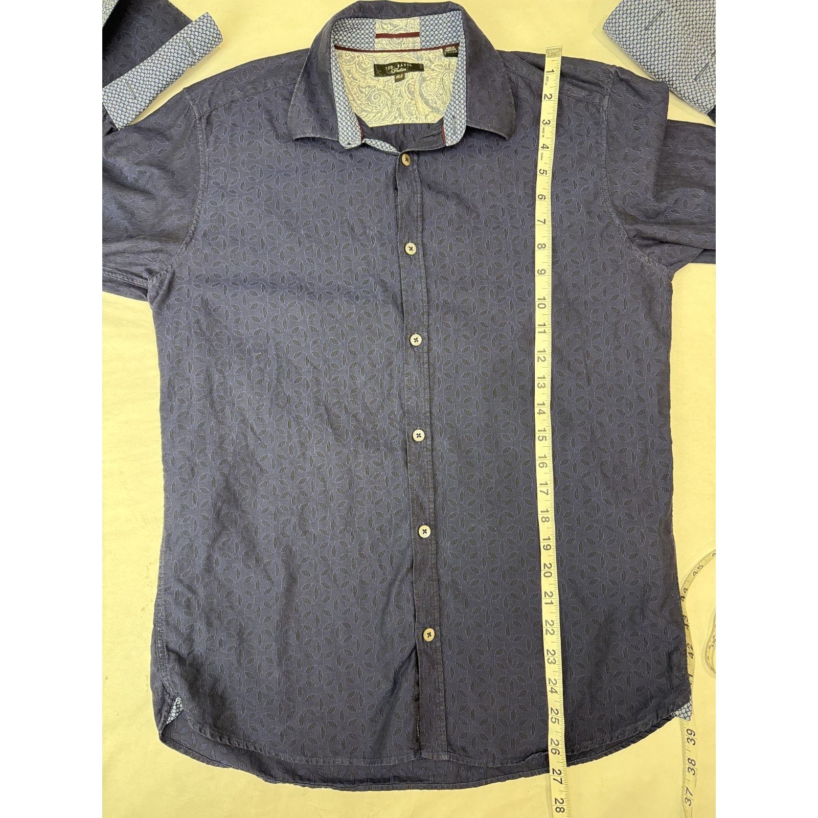 Ted Baker Ted Baker Navy Blue Contrast Flip Cuff Shirt Men Preppy 15.5 Size US M / EU 48-50 / 2 - 4 Thumbnail