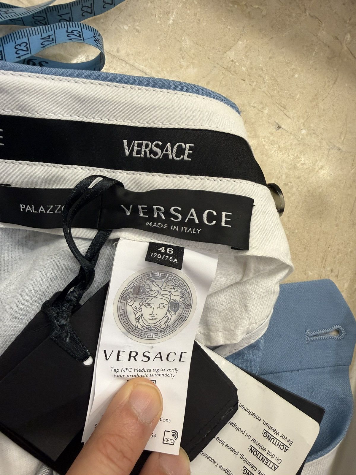 Versace light blue pants size 46 Size US 30 / EU 46 - 11 Thumbnail