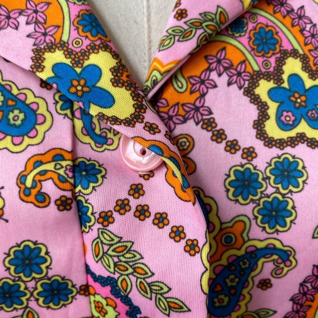 Vintage Vintage 70s Tribute Mod Floral Paisley Shirt Dress Long XL Size XL / US 12-14 / IT 48-50 - 5 Thumbnail