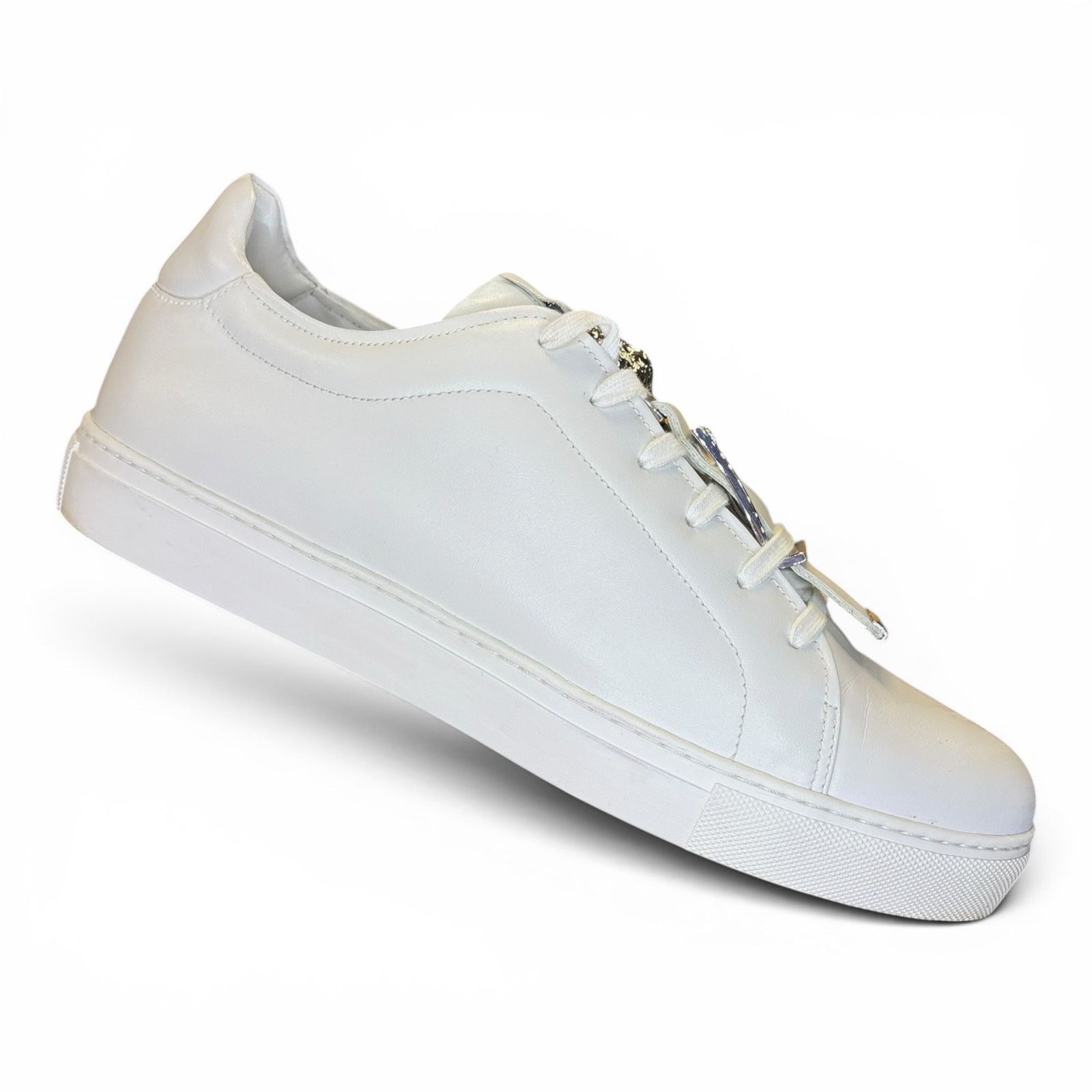 Versace Versace White Versus Sneaker Silver Buckle | Size 44(11) Size US 11 / EU 44 - 2 Thumbnail