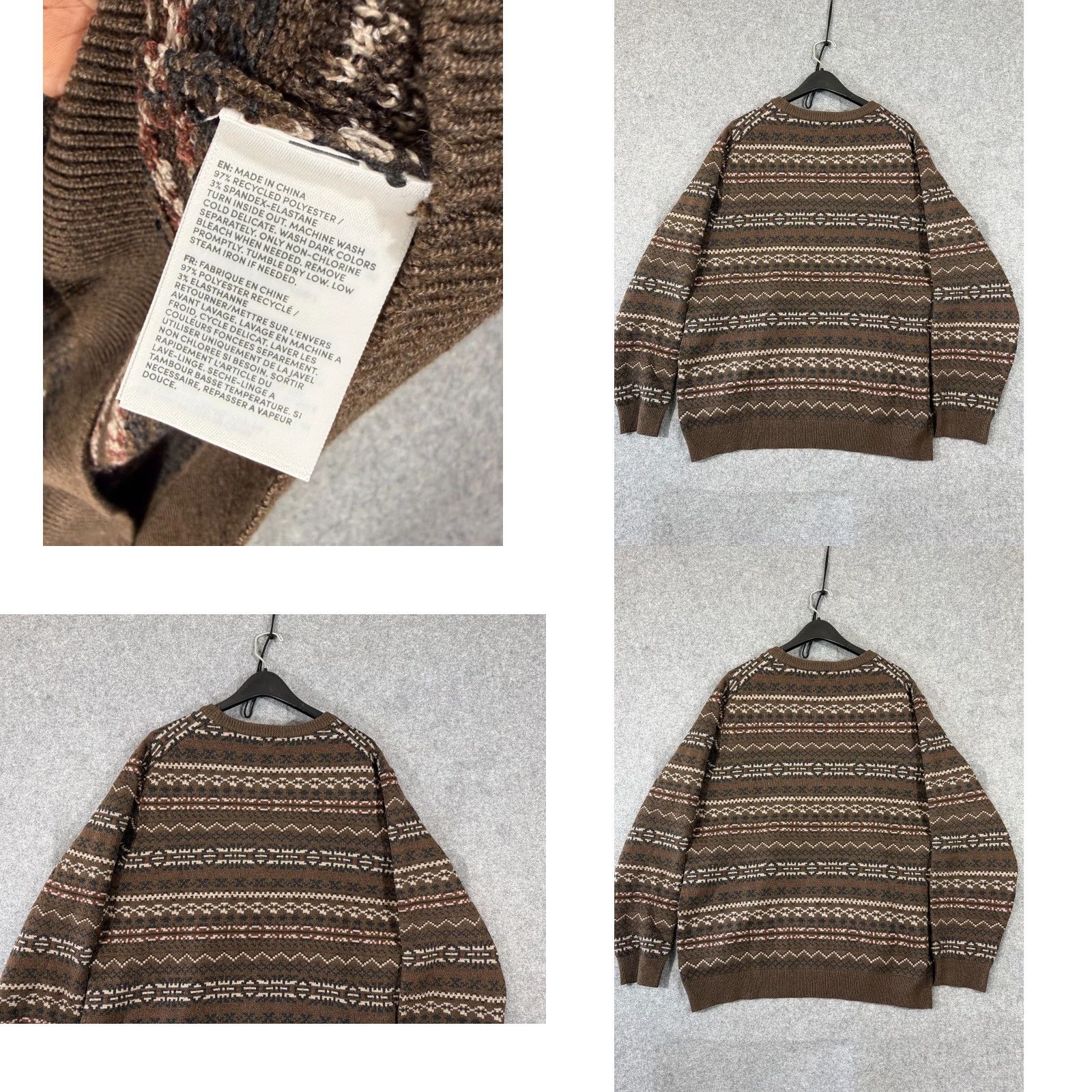 Lands' End Lands' End Sweater Mens XL Brown Fair Isle Long Sleeve Pullover Crew Neck NWT Holiday, Casual, Winter, Fall Mens Size US XL / EU 56 / 4 - 8 Thumbnail