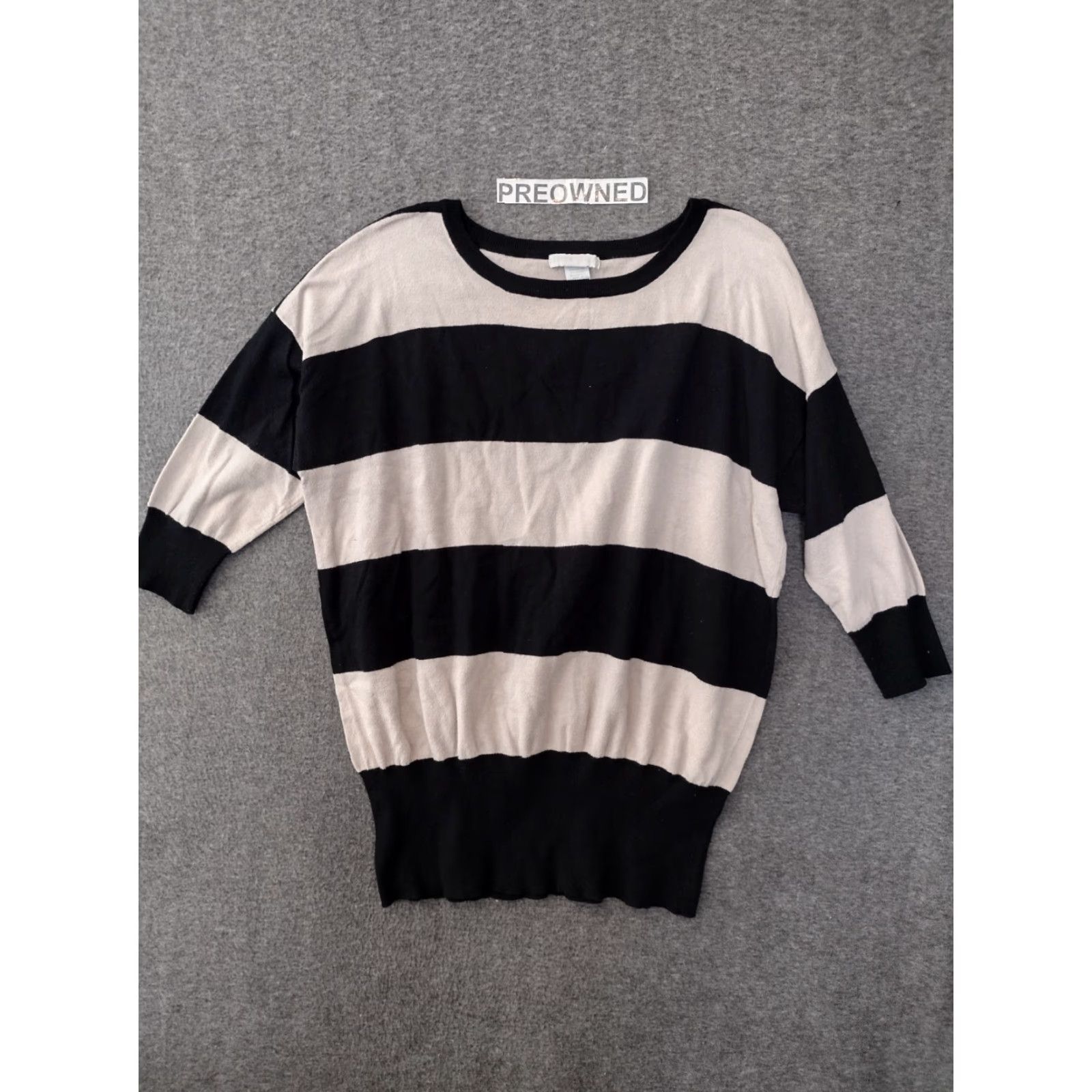 Vintage VINTAGE Design His Cry Sweater 1X Women's Black White Striped Pullover Knit Linen Blend Size XL / US 12-14 / IT 48-50 - 2 Thumbnail