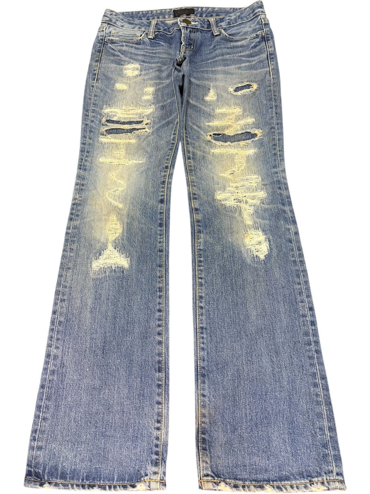 MOUSSY Vintage Japanese Moussy Sashiko Distress Bootcut Jeans Size 29" - 1 Thumbnail