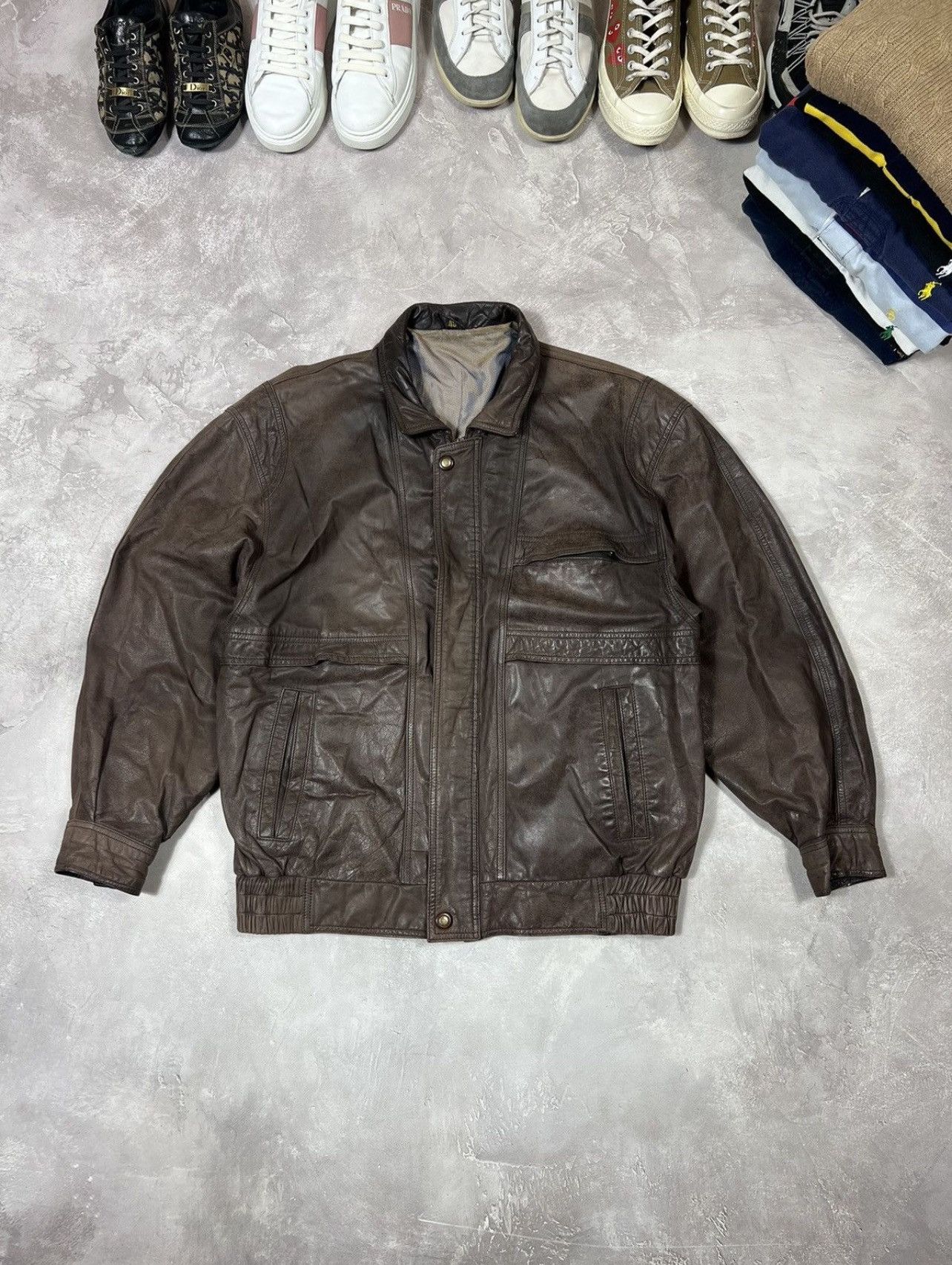 Vintage Vintage Biker Leather Y2k Bomber Jacket Size US M / EU 48-50 / 2 - 1 Thumbnail