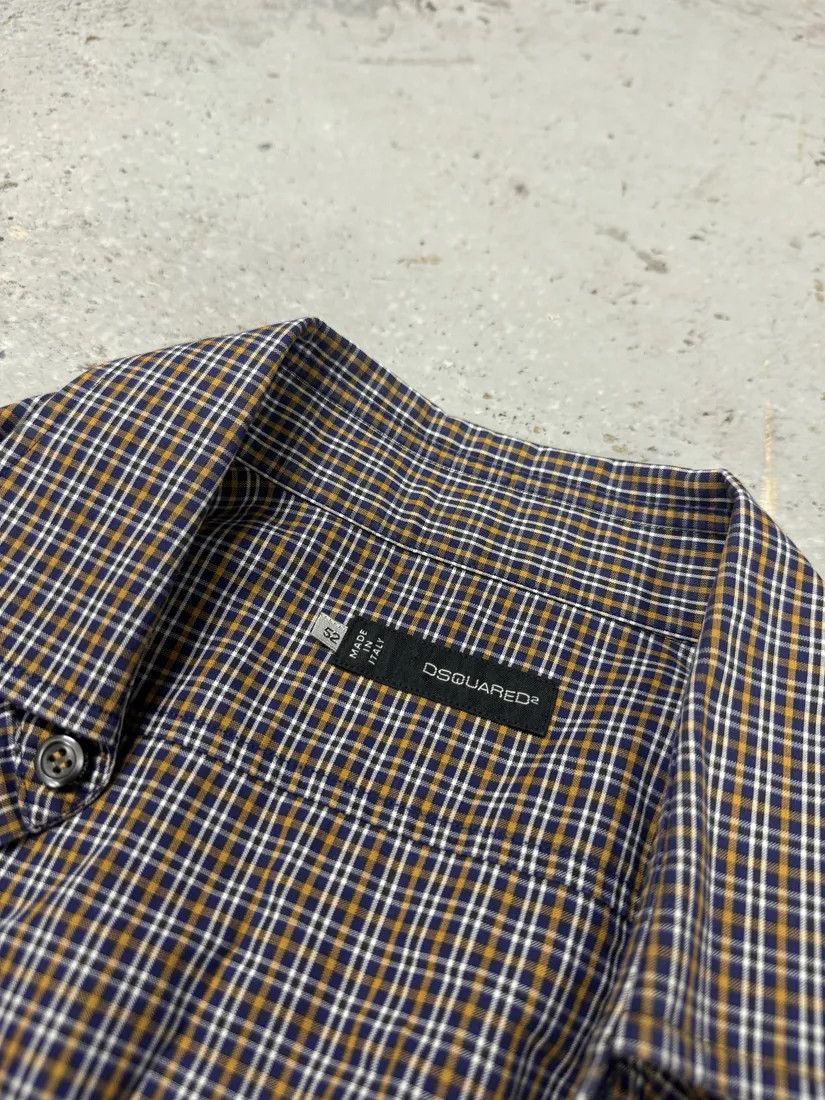 Designer × Dsquared2 × Vintage FW2012 DSquared2 Checkered Blue & Yellow Minimalist Shirt Size US L / EU 52-54 / 3 - 7 Thumbnail