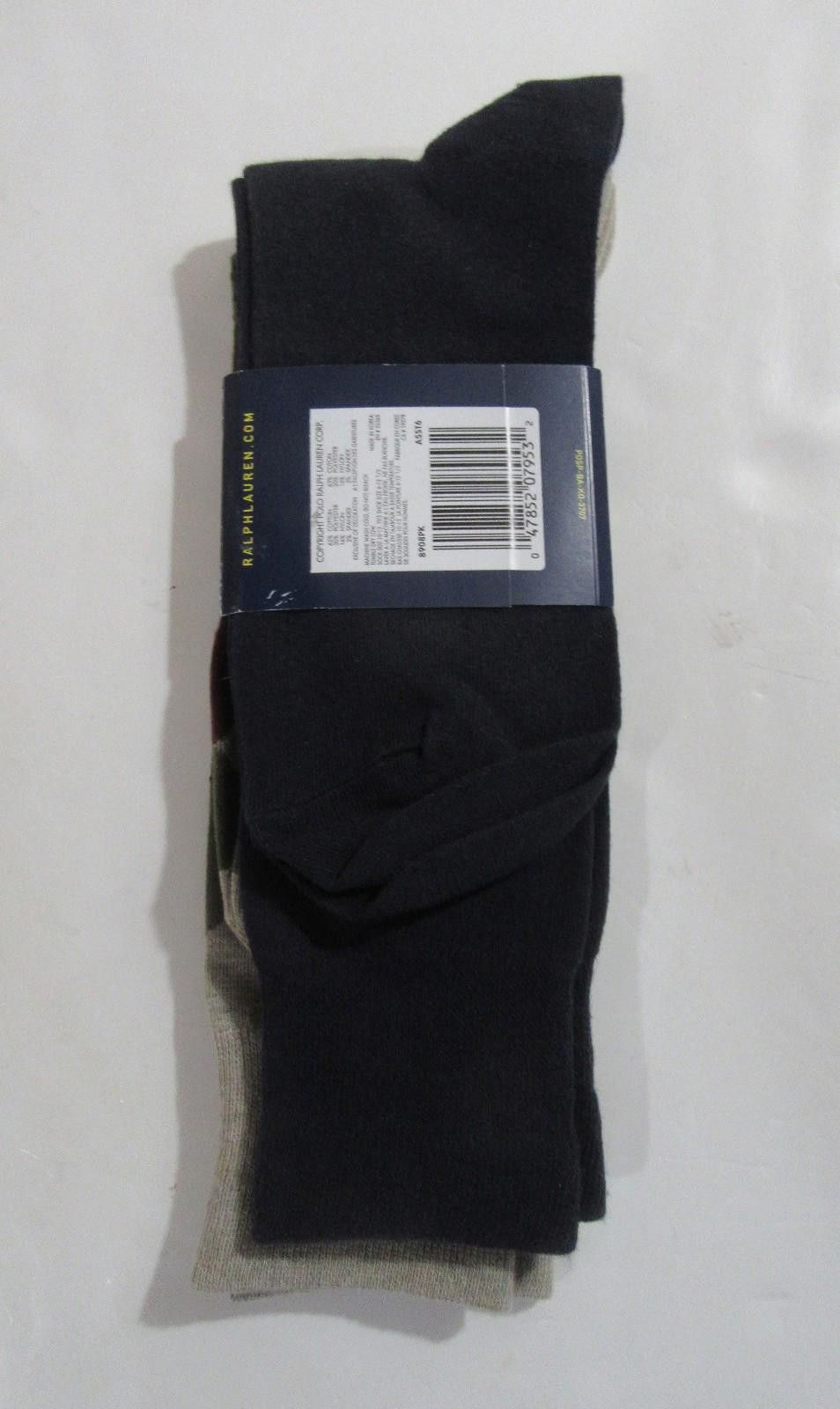 Polo Ralph Lauren Polo Ralph Lauren Mens Trouser Dress Socks Beige Argyle Navy Size ONE SIZE - 2 Thumbnail