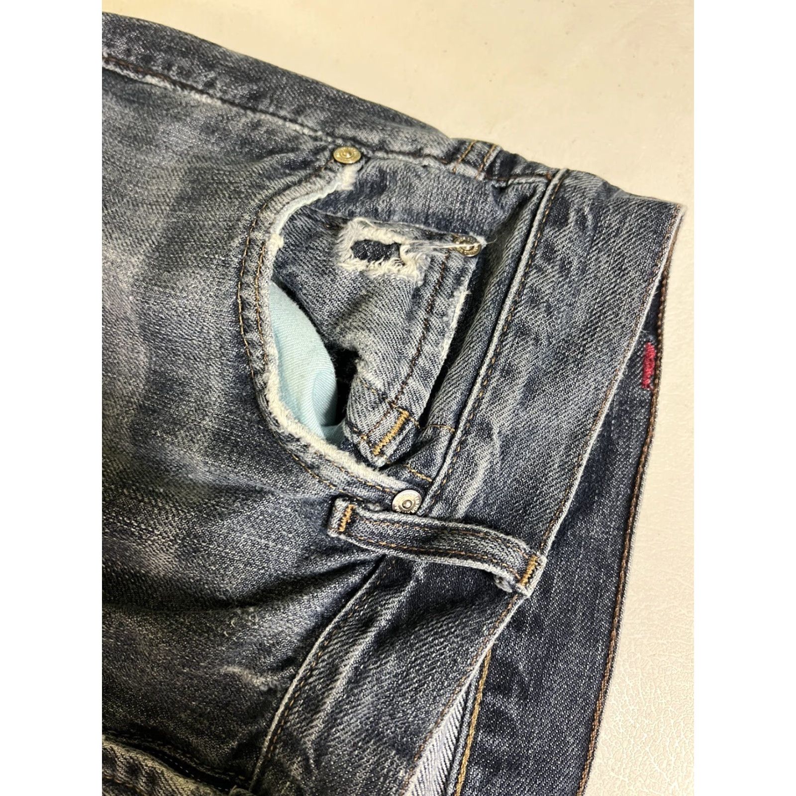 7 For All Mankind 7 For All Mankind Austyn Jeans Mens Distressed Blue 34x31 Straight Denim Cotton Blend Regular Inseam 31 Vintage No Size US 34 / EU 50 - 7 Thumbnail