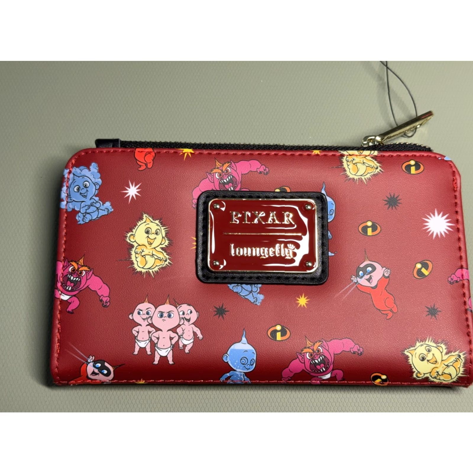 Vintage Loungefly PIXAR Incredibles Jack Jack Wallet Womens Red Faux Leather Zip Around Size ONE SIZE - 2 Thumbnail