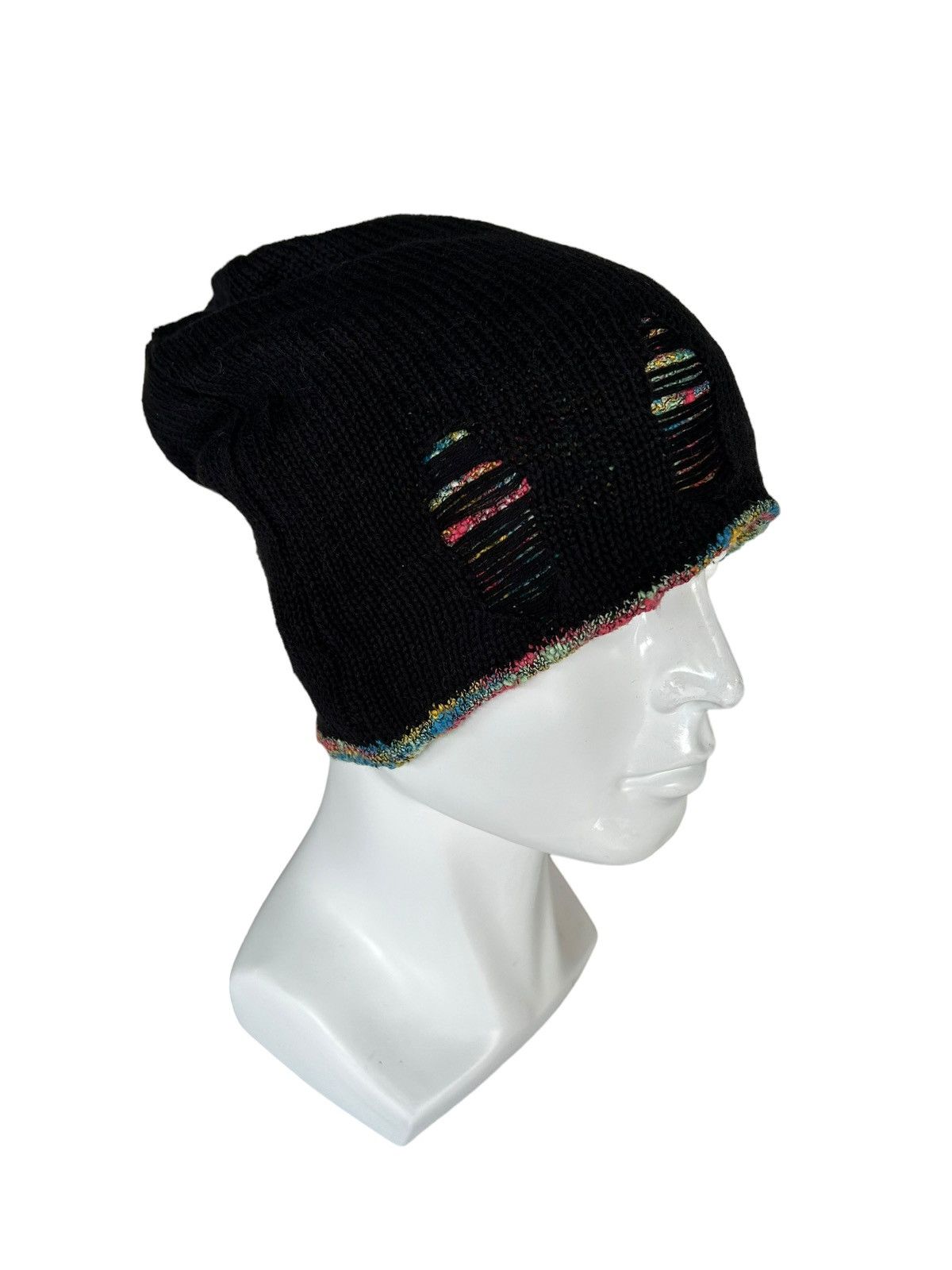 Japanese Brand × Kapital × Vintage Distressed Punk Bondage Style Reversible Beanie Hats Size ONE SIZE - 4 Thumbnail