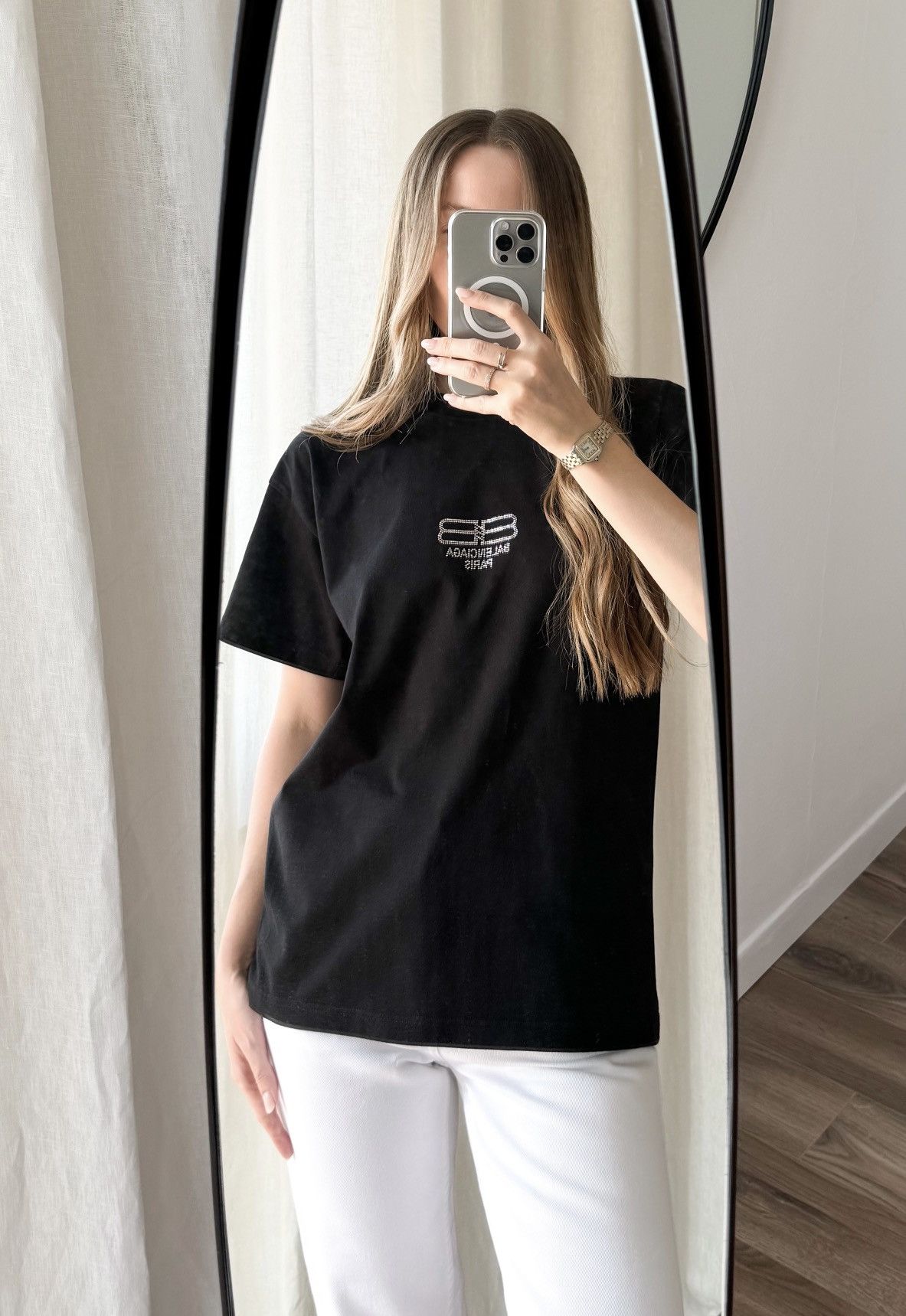 Balenciaga Balenciaga crystals sequence BB logo t-shirt black unisex Size S / US 4 / IT 40 - 5 Thumbnail