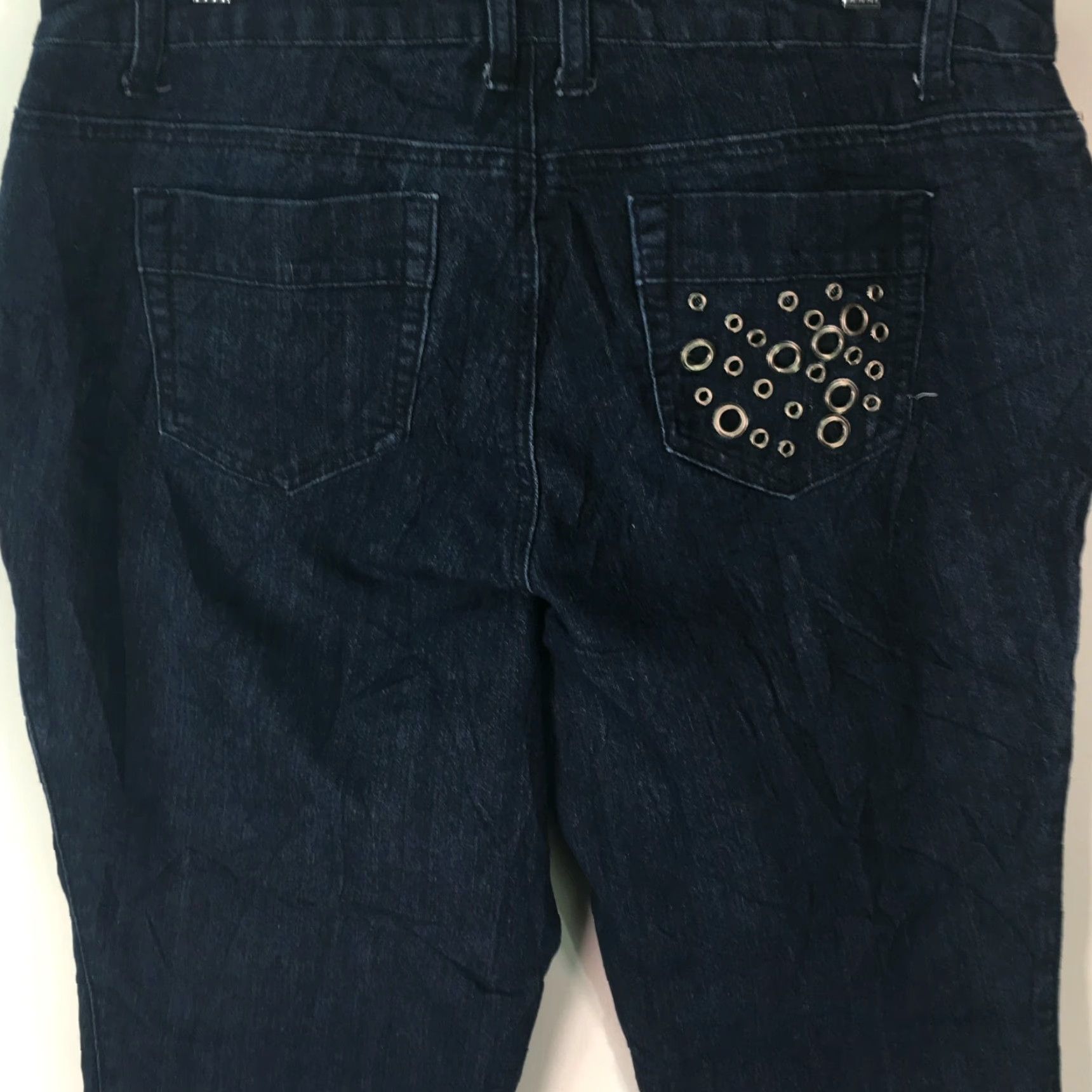 Vintage Ashley Stewart Jeans Womens 14W Blue Denim Studded Pockets Low Rise Casual 5-Pocket Modern Size 36" / US 14 / IT 50 - 3 Thumbnail