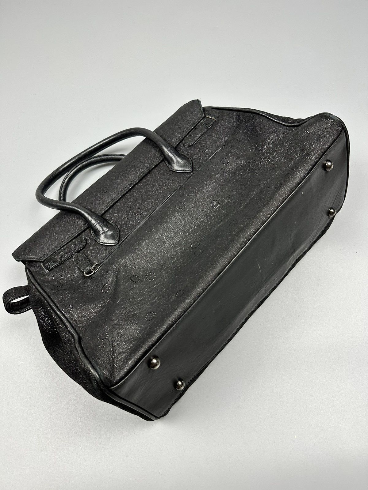 Handmade × If Six Was Nine 🔥Sick🔥Hermes Birkin Inspired Black Suede Leather Handle Bag Size ONE SIZE - 11 Thumbnail