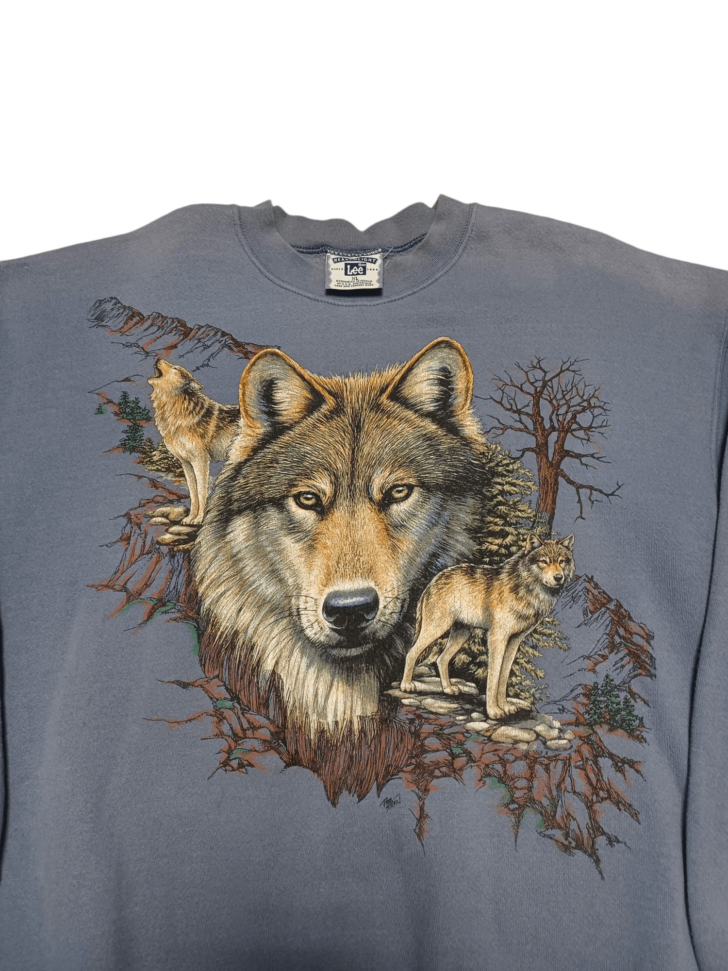 Lee LEE VINTAGE USA WOLF WOLVES ANIMAL SWEATSHIRT Size US XL / EU 56 / 4 - 2 Thumbnail