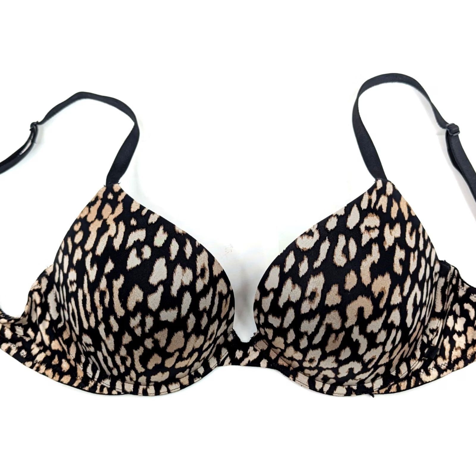 Victoria's Secret Victoria's Secret Leopard Push Up Bra Women 34D Underwire 406471 Black Yellow EUC Size ONE SIZE - 3 Thumbnail