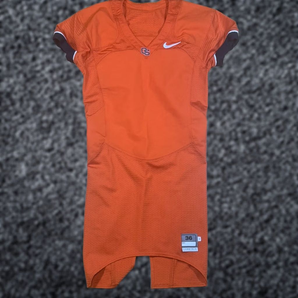 Nike Nike Oregon State Beavers Football Jersey Team Issue Game Cut Men 42 White Jersey Mens 36 Small USA Made Size US XL / EU 56 / 4 - 1 Thumbnail
