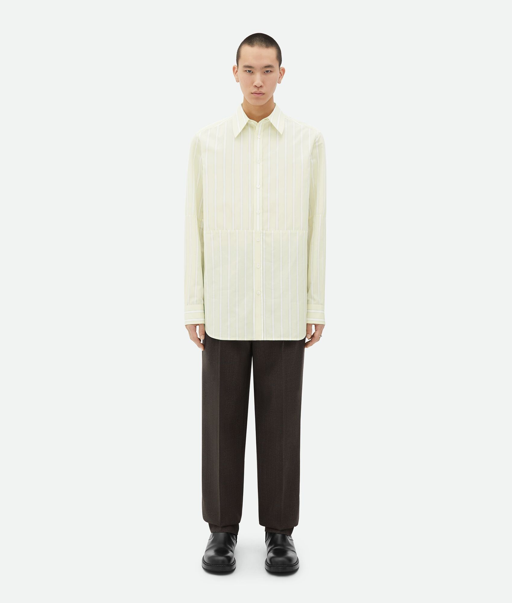 Bottega Veneta o1w1db10525 Cotton Linen Relaxed Striped Shirt Multicolor Size US L / EU 52-54 / 3 - 4 Thumbnail