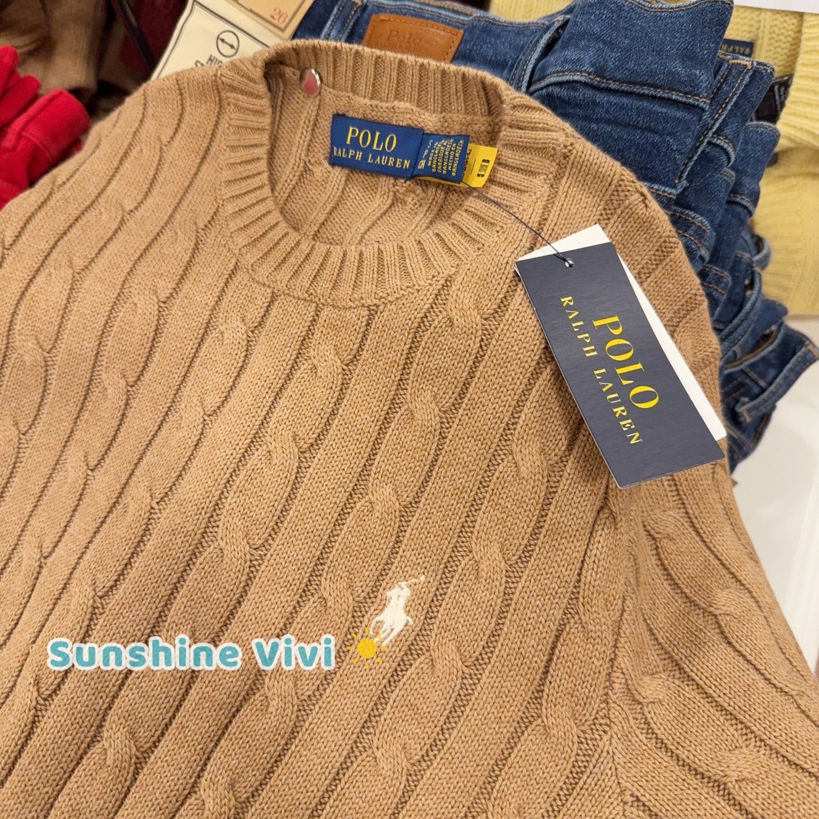 Polo Ralph Lauren NWT Polo Ralph Lauren Woman Cotton ShortSleeve Sweater Camel Size S / US 4 / IT 40 - 5 Thumbnail