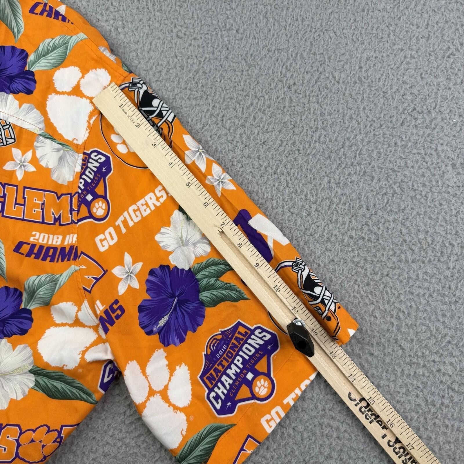Champion Clemson Tigers Hawaiian 2XL Shirt Orange National Champions Size ONE SIZE - 10 Thumbnail