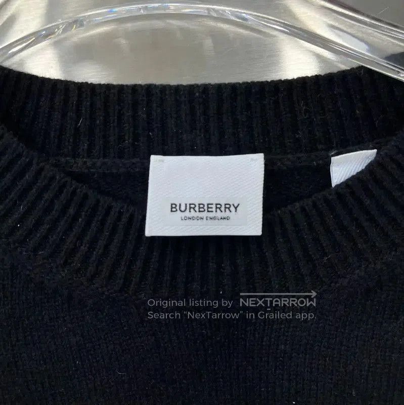 Burberry Burberry Black Knit Sweater with Graphic Design. Size M / US 6-8 / IT 42-44 - 3 Thumbnail