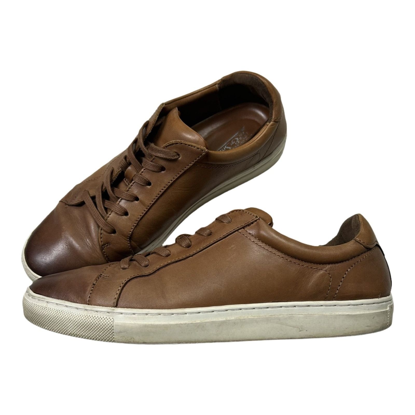 Other Dunross & Sons Brown Leather Sneakers 141242 Harvey Shoes Size US 8 / EU 41 - 1 Thumbnail