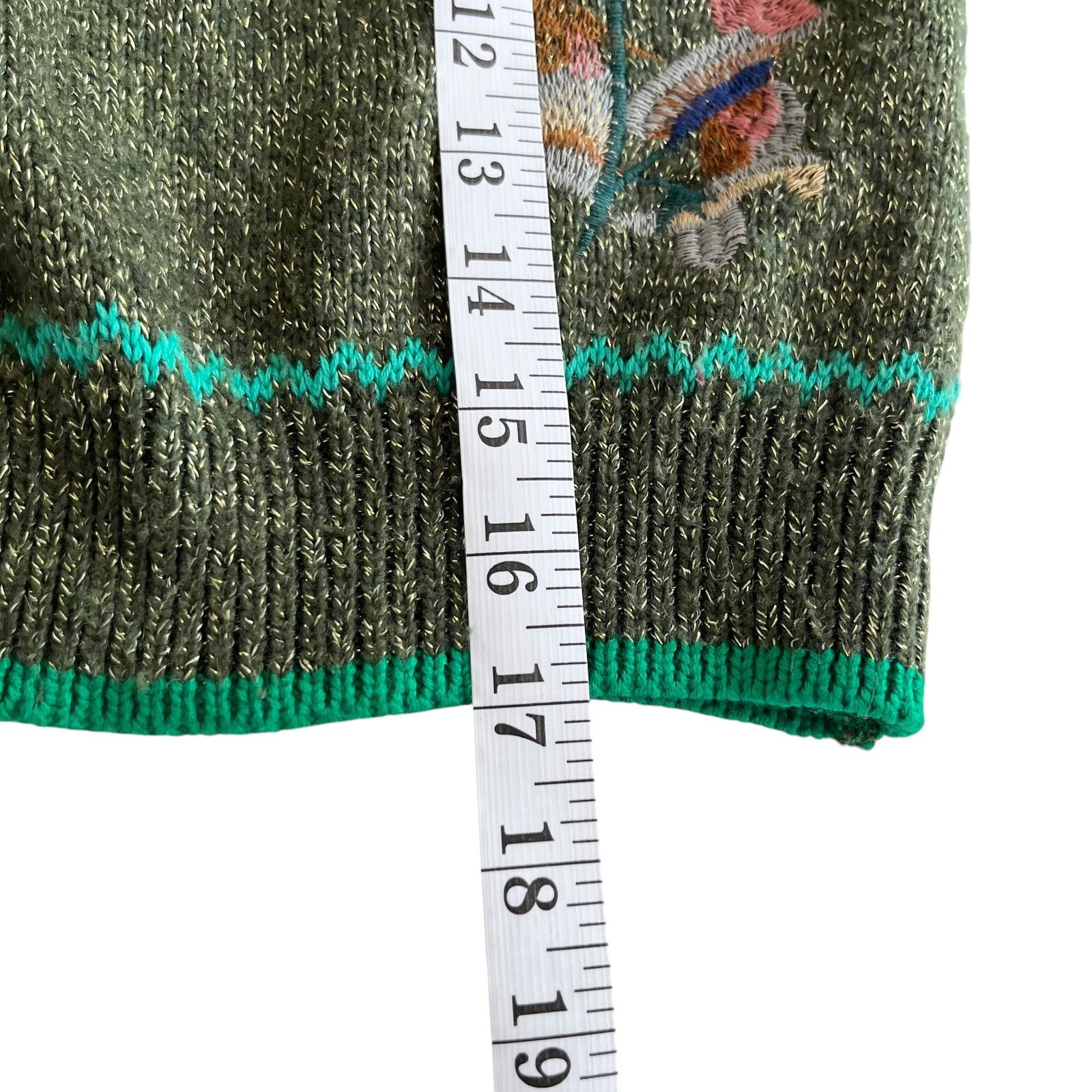 Other Anthropologie Blank London Olive Green Embroidered Cardigan Size XS / US 0-2 / IT 36-38 - 10 Thumbnail