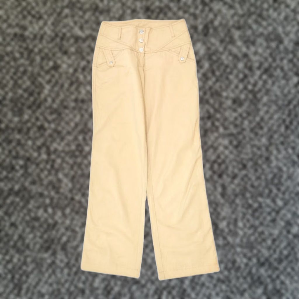 Trussardi TRUSSARDI JEANS Womens Wide Leg Casual Trousers Beige Small W27 L30 IT 40 Size 28" / US 6 / IT 42 - 1 Thumbnail